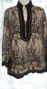 Dana buchman black and white blouse